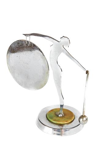 Art Deco Chrome Plated Silhouette Lady Dinner Gong (1 of 3) Art Deco Chrome Plated Silhouette Lady Dinner Gong (1 of 3)
