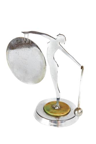 Art Deco Chrome Plated Silhouette Lady Dinner Gong (1 of 3)