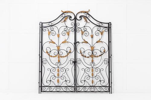 Pair of 1950s French Decorative Iron & Gilt Metal Gates (1 of 6) Pair of 1950s French Decorative Iron & Gilt Metal Gates (1 of 6)