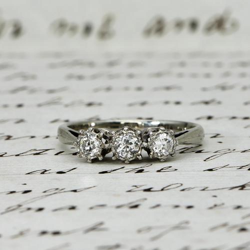 The Antique Old European Cut Three Diamond Ring (1 of 6) The Antique Old European Cut Three Diamond Ring (1 of 6)