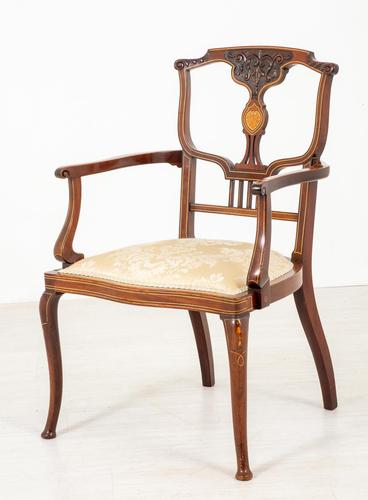 Very Pretty Art Nouveau Mahogany Elbow Chair (1 of 10)