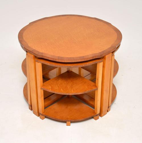 1930's Art Deco Birds Eye Maple Nesting Coffee Table (1 of 10) 1930's Art Deco Birds Eye Maple Nesting Coffee Table (1 of 10)