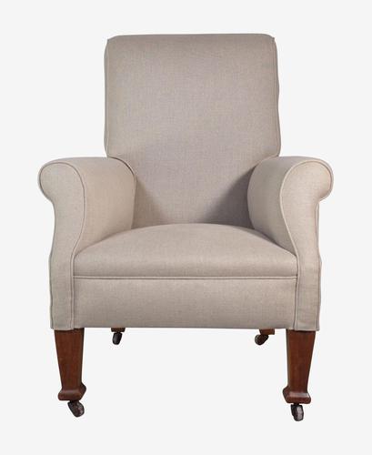 Upholstered Armchair with Wooden Legs (1 of 5)