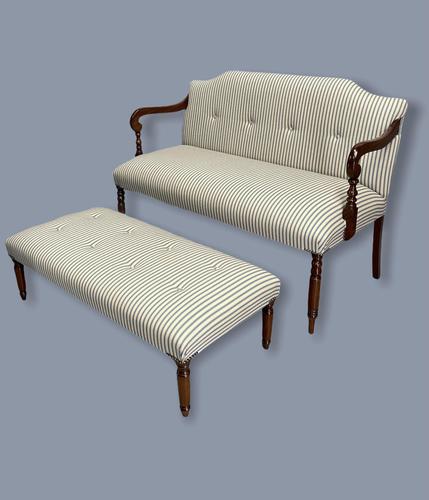 Regency Occasional Sofa with Footstool (1 of 9)