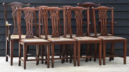 Good Quality Set of Eight Georgian Style Mahogany Dining Chairs c.1910 (1 of 12) Good Quality Set of Eight Georgian Style Mahogany Dining Chairs c.1910 (1 of 12)