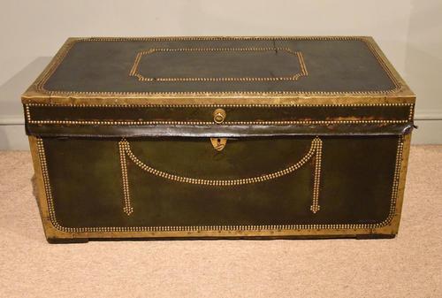 19th Century Camphor Leather Travelling Trunk (1 of 7)