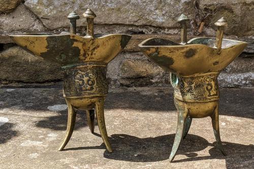 Pair of Antique Chinese Archaic Wine Vessels (1 of 4)