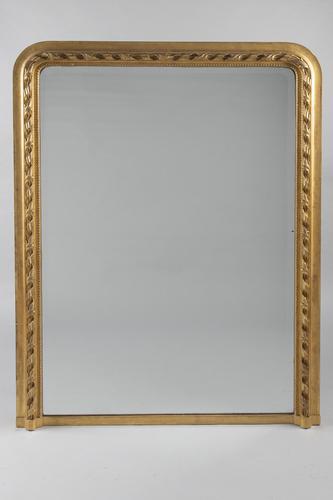 Large 19th Century French Gilt Overmantle Mirror (1 of 6)