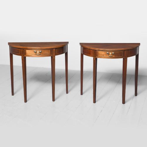 Pair of Demi-lune Side Tables (1 of 8) Pair of Demi-lune Side Tables (1 of 8)
