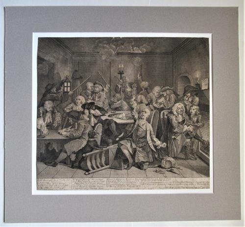 Original Second State Hogarth Print, A Rake's Progress Plate 6, 1735 (1 of 9) Original Second State Hogarth Print, A Rake's Progress Plate 6, 1735 (1 of 9)