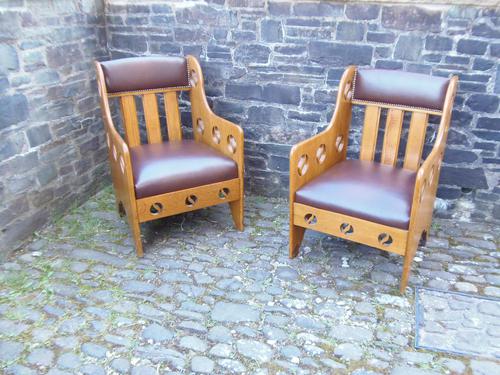 Pair of Arts & Crafts Chairs - Goodyers (1 of 9)