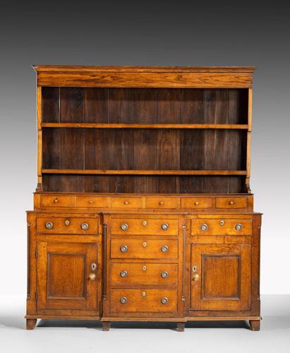 Handsome George III Period Oak Dresser & Rack (1 of 6)