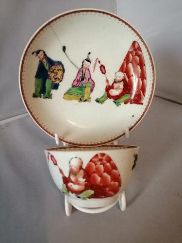 Early Worcester Chinoiserie Tea Bowl & Saucer (1 of 6) Early Worcester Chinoiserie Tea Bowl & Saucer (1 of 6)