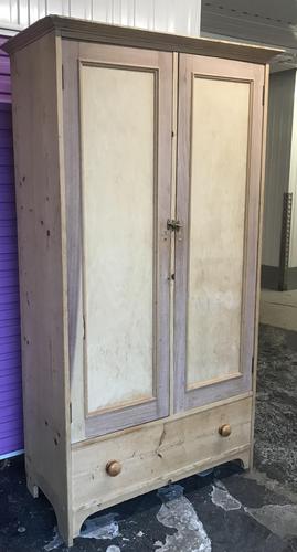 Excellent Victorian Vintage Stripped Pine Wardrobe (2 x Sections & Large Drawer) (1 of 9) Excellent Victorian Vintage Stripped Pine Wardrobe (2 x Sections & Large Drawer) (1 of 9)