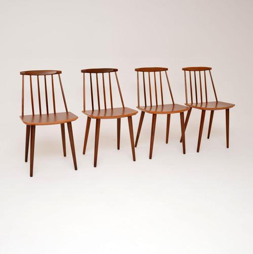 1960's Set of 4 Danish Teak Dining J77 Chairs by Folke Palsson (1 of 12) 1960's Set of 4 Danish Teak Dining J77 Chairs by Folke Palsson (1 of 12)