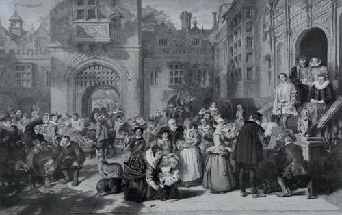 Large 19th Century Engraving. Busy Interior Courtyard Scene (1 of 7) Large 19th Century Engraving. Busy Interior Courtyard Scene (1 of 7)