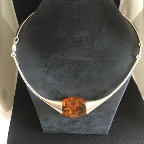 Lapponia Sterling Silver & Amber Necklace (1 of 4)