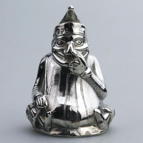 A Rare & Fine Solid Silver Novelty Mr Punch Pepper Shaker William Sparrow C.1903 (1 of 8)