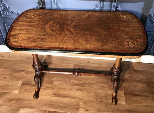 Victorian Burr Walnut & Amboyna Centre Table (1 of 14)