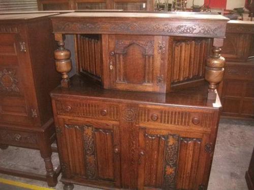 Grape Carved Oak Court Cupboard (1 of 3)