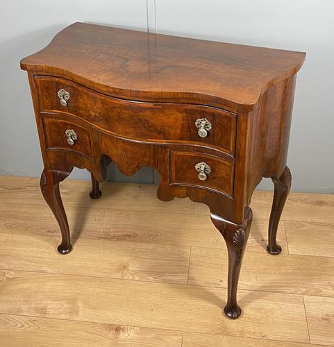 Shaped Walnut Lowboy Hall Table (1 of 11)