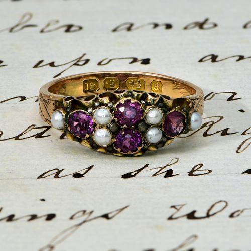 The Antique Victorian 1897 Pink Tourmaline & Seed Pearl Ring (1 of 4) The Antique Victorian 1897 Pink Tourmaline & Seed Pearl Ring (1 of 4)
