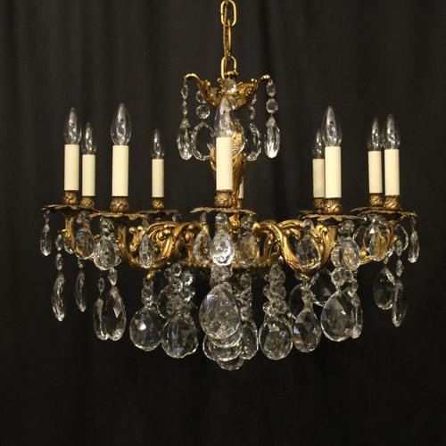 French 10 Light Gilded Bronze Antique Chandelier Oka04088 (1 of 10)