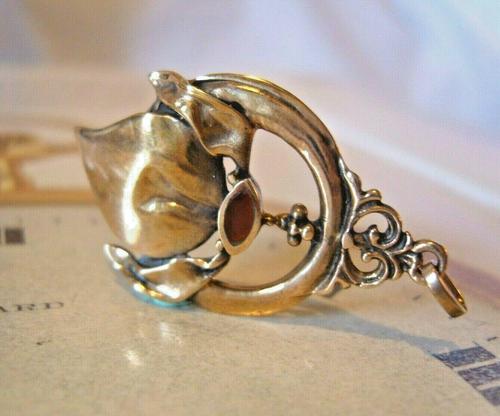 Antique Pocket Watch Chain Fob 1904 Art Nouveau Gilt & Carnelian Stone Fob (1 of 7) Antique Pocket Watch Chain Fob 1904 Art Nouveau Gilt & Carnelian Stone Fob (1 of 7)