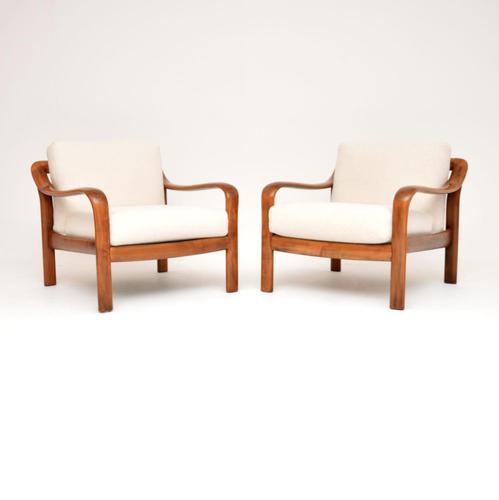 1960's Pair of Danish Cherry Wood Armchairs (1 of 10) 1960's Pair of Danish Cherry Wood Armchairs (1 of 10)