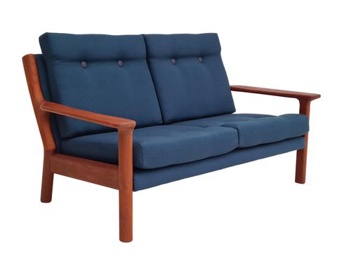 Completely renovated sofa, 70s, furniture wool, teak (1 of 13)