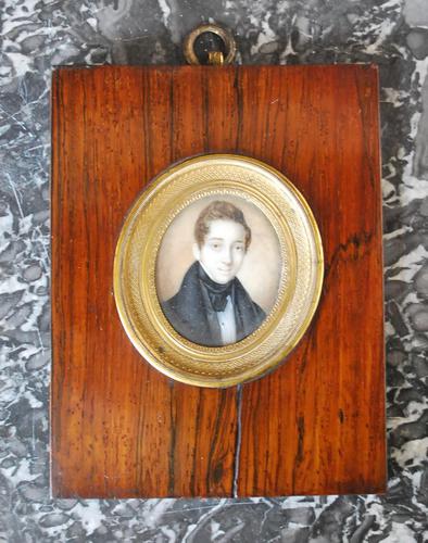 Miniature Watercolour Portrait of a Young French Gentleman (1 of 3) Miniature Watercolour Portrait of a Young French Gentleman (1 of 3)