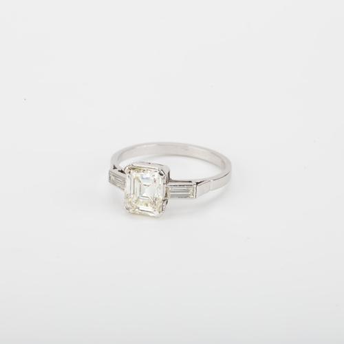 Art Deco 1.85 Carat Emerald Cut Diamond Solitaire Engagement Ring c.1920 (1 of 5) Art Deco 1.85 Carat Emerald Cut Diamond Solitaire Engagement Ring c.1920 (1 of 5)