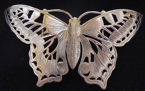 Rare Art Nouveau 1900 Hallmarked Silver Nurses Belt Buckle Butterfly Design (1 of 10)