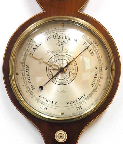 Good Mahogany 5 Glass Arched Top Barometer Thermometer by Giafsit Fontana Exeter (1 of 5)