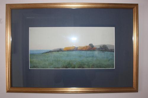 Antique Original Watercolour - Thatched Barns & Fields - Mary Sophia Godlee '1860-1932' (1 of 5) Antique Original Watercolour - Thatched Barns & Fields - Mary Sophia Godlee '1860-1932' (1 of 5)