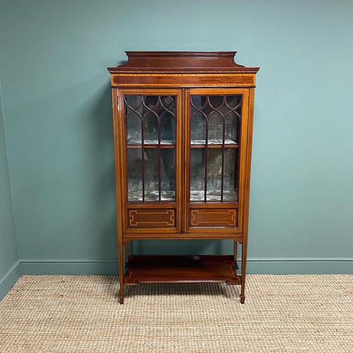 Superb Quality Victorian Inlaid Mahogany Antique Display Cabinet (1 of 7)