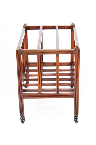 Small Edwardian Walnut Canterbury / Magazine Rack (1 of 13)