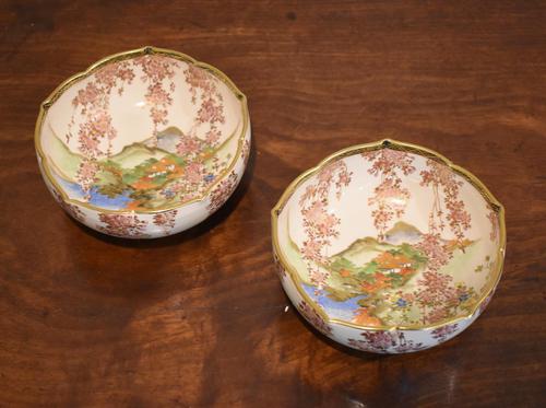 Pair of Satsuma Lobed Bowls by Koshida, (1 of 5) Pair of Satsuma Lobed Bowls by Koshida, (1 of 5)