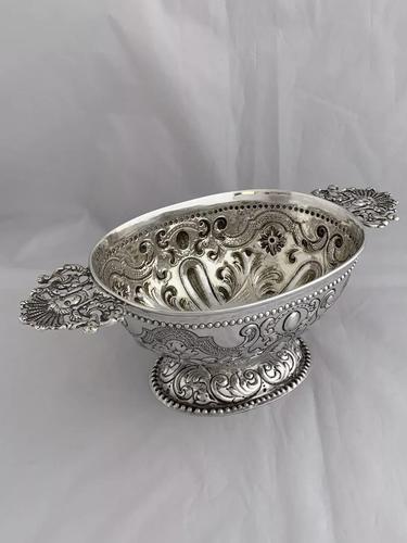 Victorian Antique Silver Fruit Bowl 1861 London William Stocker Sterling Bowl (1 of 11)