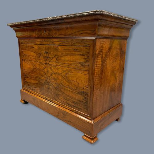 Figured Walnut Marble Top Commode (1 of 9) Figured Walnut Marble Top Commode (1 of 9)