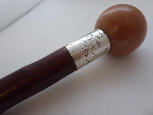 Walking Stick Cane 1901 Hallmarked Silver Pommel Blackthorn Shaft Carnelian Top (1 of 12) Walking Stick Cane 1901 Hallmarked Silver Pommel Blackthorn Shaft Carnelian Top (1 of 12)