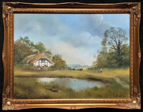 Lovely 'Chocolate Box Quality' Vintage 20thc English Landscape Oil Painting (1 of 15)