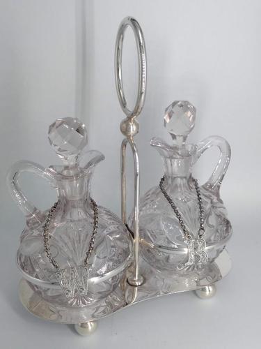 Whisky / Brandy Cut Glass EPNS Silver Set of Decanters (1 of 10)