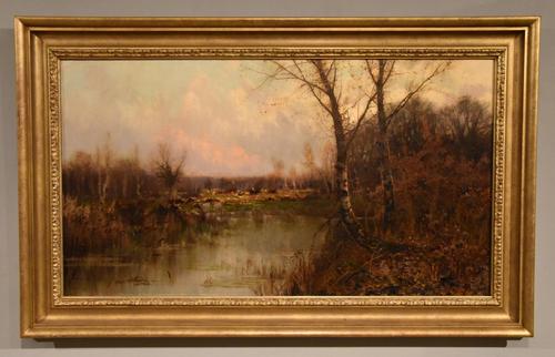 Oil Painting by Sidney Pike "Evening in the Forest" (1 of 6) Oil Painting by Sidney Pike "Evening in the Forest" (1 of 6)