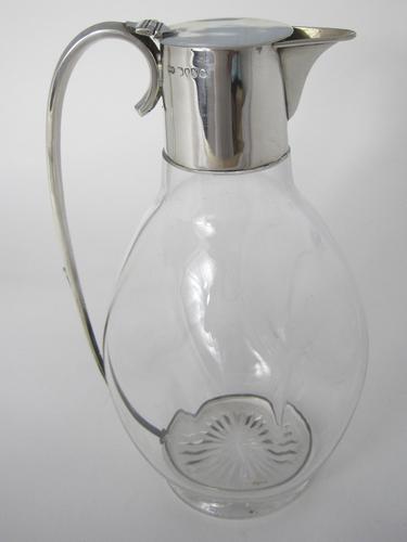 Elkington & Co Victorian Silver Claret Jug with Plain Mount & Clear Glass Body (1 of 5)