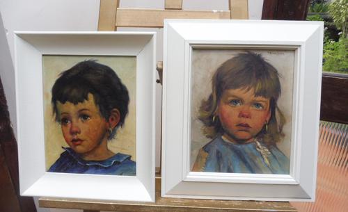 Two Oil on Canvas Portraits Little Girls Listed Dutch Artist Jeanne Brandsma (1 of 10) Two Oil on Canvas Portraits Little Girls Listed Dutch Artist Jeanne Brandsma (1 of 10)