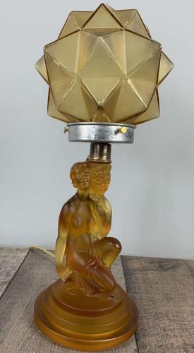 Art Deco Walther And Sohne Glass Table Lamp, Circa 1930's, Rewired And Pat Tested (1 of 10)