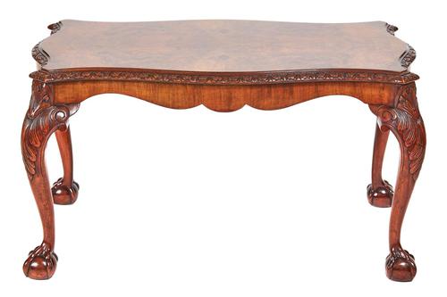 Burr Walnut & Carved Coffee Table c.1930 (1 of 6)