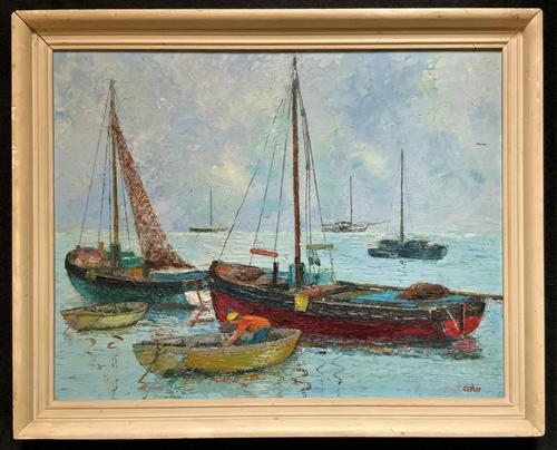 Marion Coker Leigh on Sea Fishing Boats Seascape Sailing Oil Painting (1 of 15)