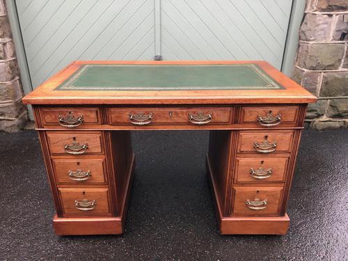 Antique Walnut Pedestal Writing Desk (pri) (1 of 10)